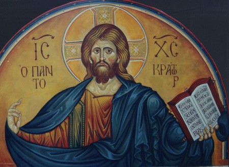 ΙC XC, αντίγ. ψηφιδωτού στο Μονρεάλε της Σικελίας